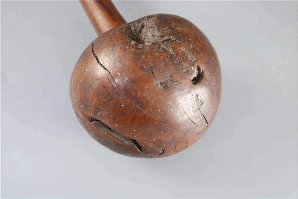 A 19th century Fijian Ula throwing club, length 15.75in. diameter 4.25in.